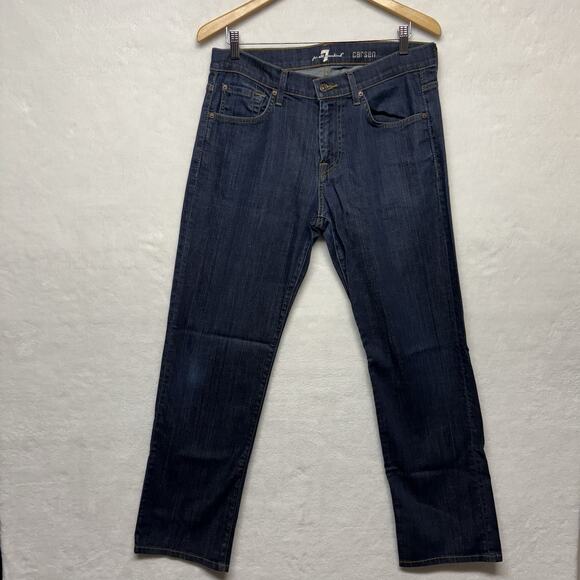 7 For All Mankind Carsen Straight Leg Denim Jeans Men's Size 32x31 Dark Wash - Picture 1 of 12